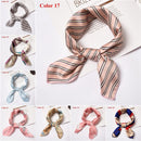 Women Gifts Elegant Square Scarf Hair Tie Band Silk Feel Satin Head Neck