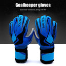Latex Finger Protection Goalkeeper Gloves Training Goalie Gloves (Blue 7) Newly