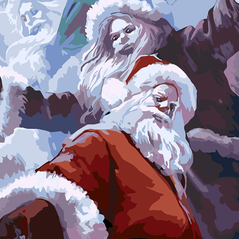 Framed Oil Paint By Numbers DIY Santa Picture Craft for Home Living Room Decor