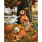Playing Cat and White Horse Oil Paint By Numbers Kit Art Picture 40x50cm (B1603)