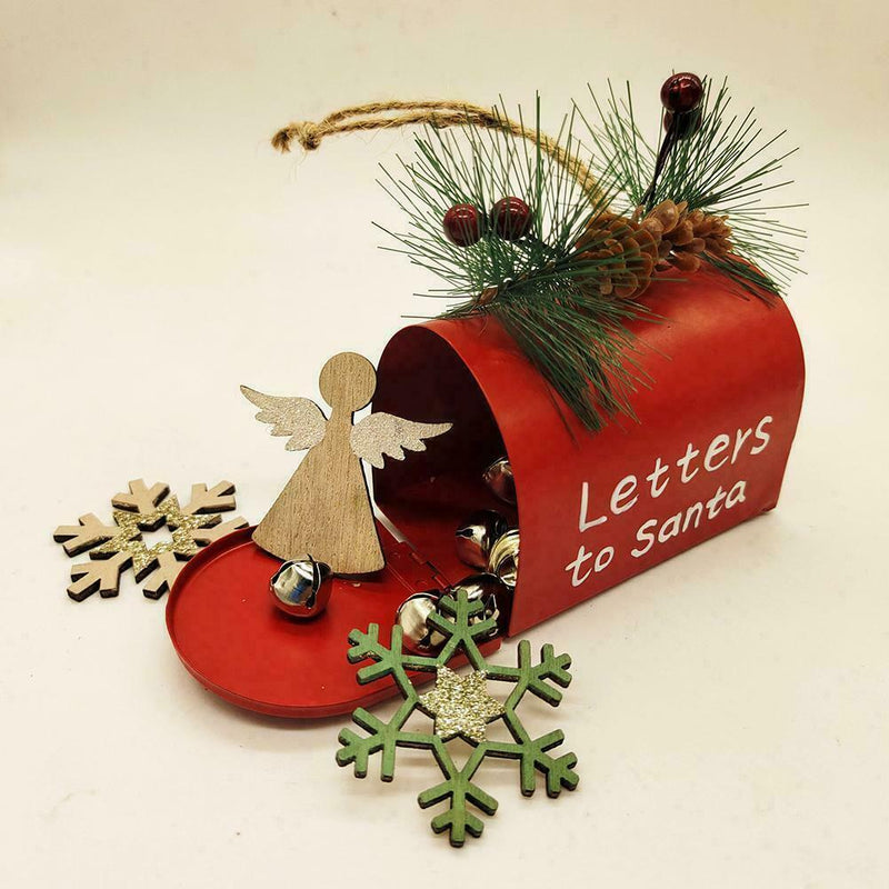 Iron Mailbox Ornament Portable Xmas Tree Pendant Candy Organizer Box C3K6