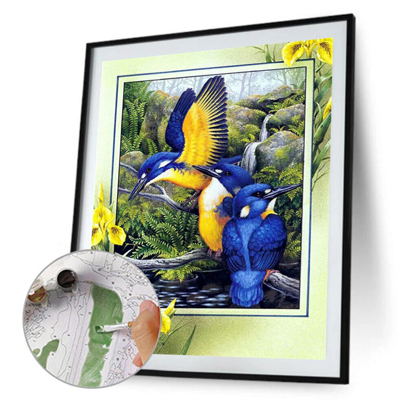 #A Flower Bird Oil Paint By Numbers Kit DIY Acrylic Painting Wall Art Picture Cr