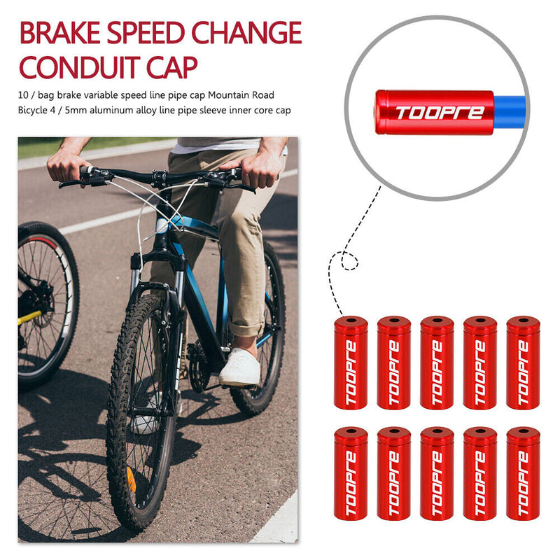 4/5mm 10pcs/Bag Aluminum Alloy Mountain Road Bike Brake/Shift Cable End Caps