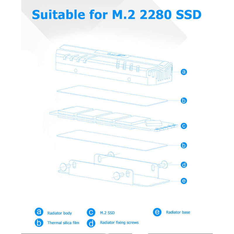 M2-HS01 SSD Heatsink Cooler Aluminum Alloy M.2 2280 Solid State Drive Radiator