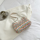 Colorful Prints Clutch Bag Women Jacquard Chain Shoulder Underarm Chain Handbag