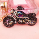 Motorcycle Special Shaped DIY Bright Diamond Painting Kit Keychain for Bag Newly