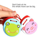 Cartoon Wooden Castanet Clapper Handle Kids Musical Instrument Toys (Round)
