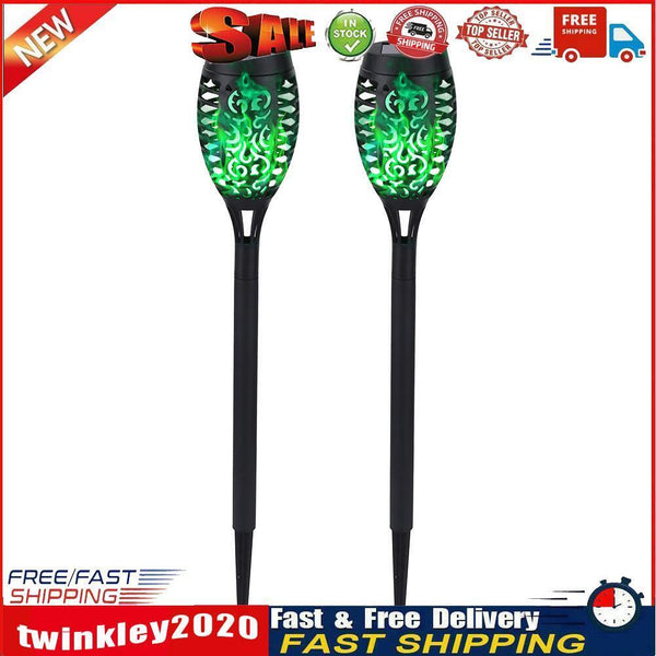 12LED Solar Flame Light Flickering Waterproof Garden Landscape Lamp (2pcs) Newly