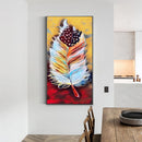 Abstract Feather Oil Paint By Numbers DIY Handpainted on Canvas Wall Art Pict