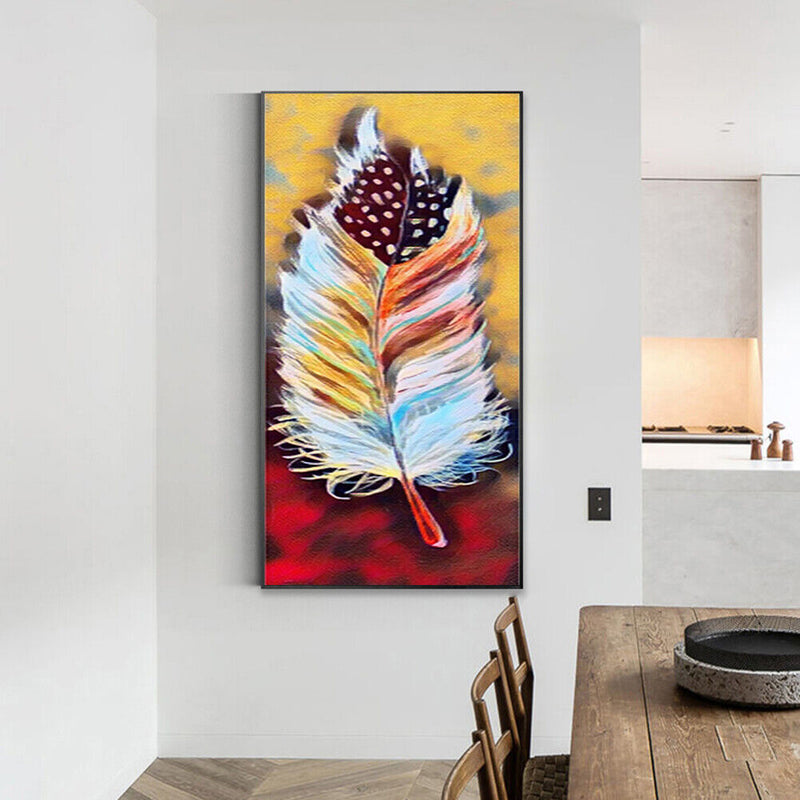 Abstract Feather Oil Paint By Numbers DIY Handpainted on Canvas Wall Art Pict