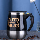 Stainless Steel Self Stirring Mug Auto Electric Coffee Mixing Cup (Black)