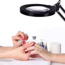 5X Foldable LED Magnifying Glass Lamp Clip-on Flexible Desktop Magnifier Loupe