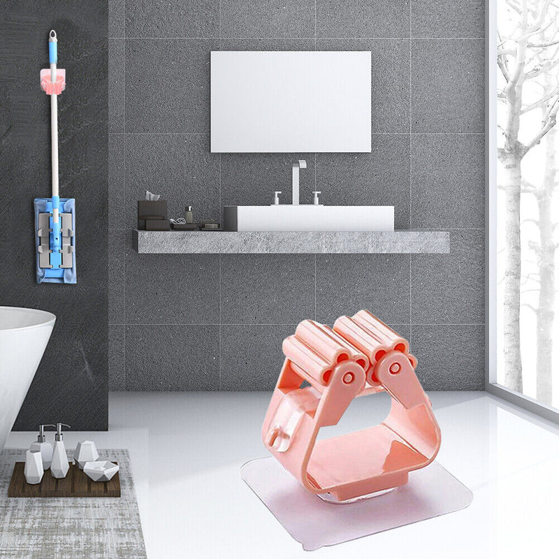 Seamless Mop Hanging Bracket Multifunctional Household Tool for Bathroom Kitchen
