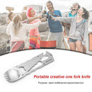 Outdoor EDC Portable Cutlery Fork Spoon Bottle Opener Camping Picnic Tool Newly