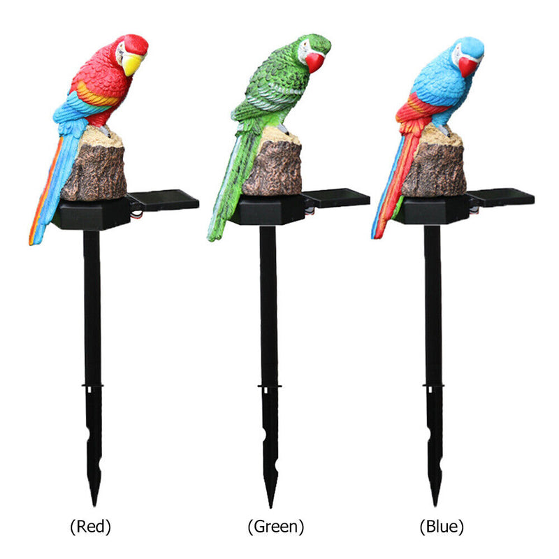 LED Solar Lights Parrot Waterproof Lawn Stakes Lamps Garden Decor (Red)