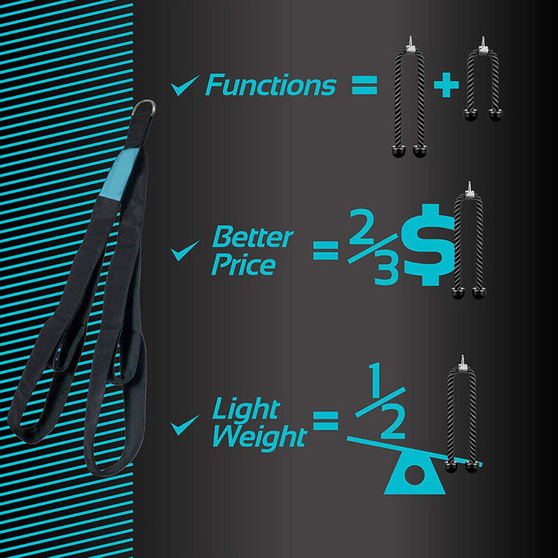 Fitness Tricep Rope Polyester Webbing Tension Rope Adjustable Home Gym Equi