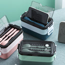 Lunch Bento Box Microwave Heating Split Double Layer Food Storage (Pink) Newly