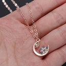 Stars Moon Charm Necklace Snowflake Necklace Snowflake Clavicle Charm Pendant