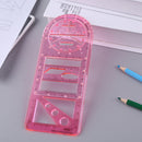 Multifunctional Geometric Drawing Ruler Rotatable Art Design Template (E) Newly