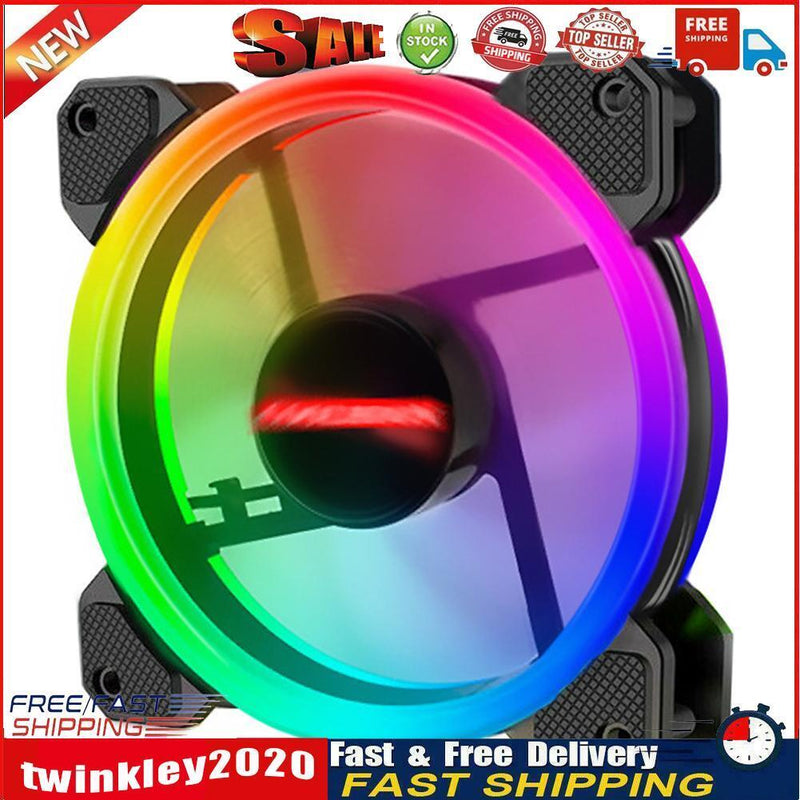 COOLMOON 12cm RGB Small 6 Pin Quiet Desktop PC Case Cooling Fan (1 Fan) Newly