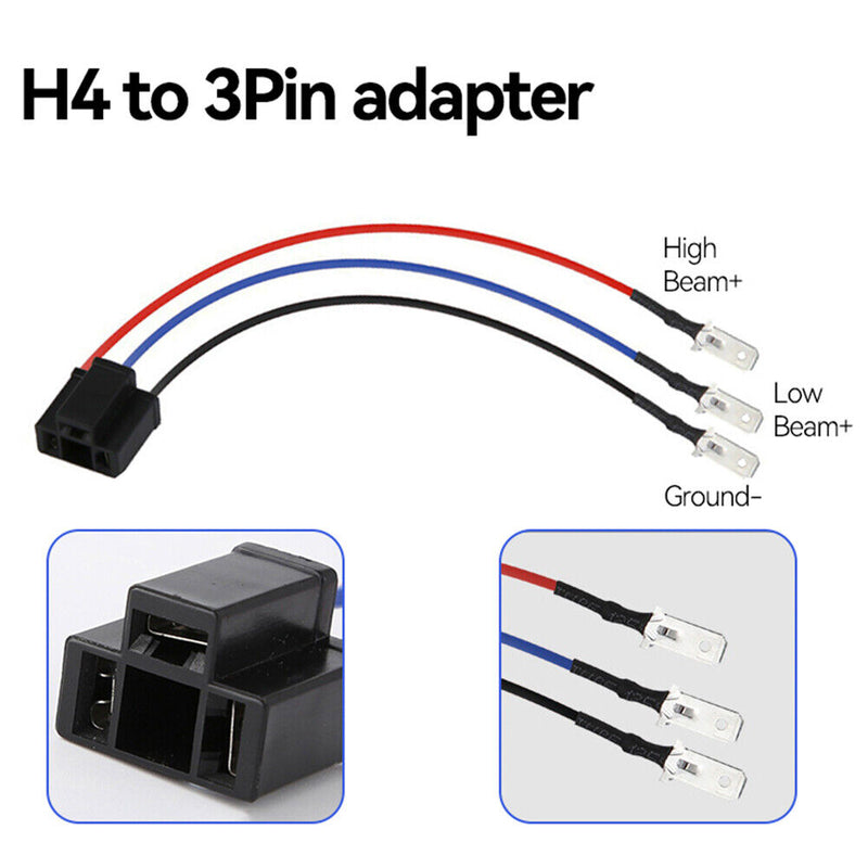 Car LED Headlight Socket Wiring Harness Female Connector Adapter Cable for H4