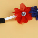Red White Blue Flower Crown Crystal Headband Hairband Day For Independence I2T7