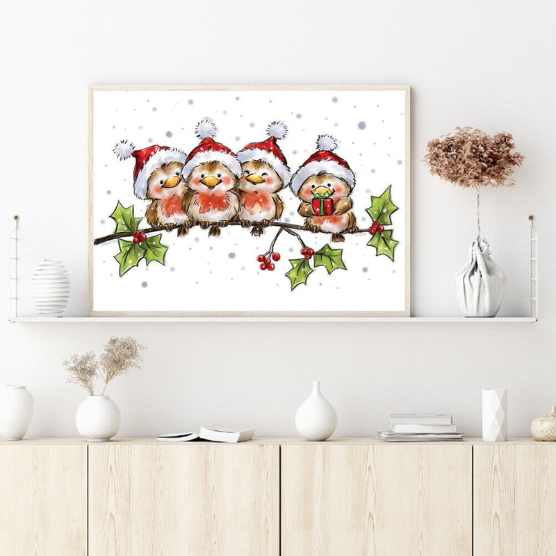 5D Full Round Drill Drawing Picture Hat Bird Diamond Painting Living Room Decor