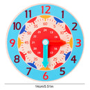 Children Montessori Wooden Clock Toys Colorful Clock with Numeral Teaching Ai