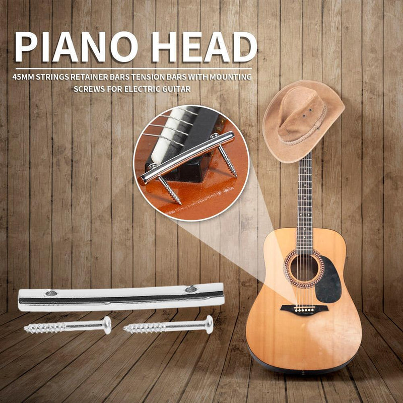 1 Set 45mm Iron Electric Guitar String Retainer Tension Bar with Mounting S