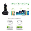 4 In 1 3.1A Dual USB Car Charger Adapter Voltmeter Blue Fahrenheit