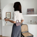 Portable Women Mini Handbag Women PU Shoulder Crossbody Bag Stone Pattern Totes