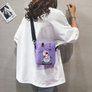 Simple Cartoon Duck Print Shoulder Messenger Bags Women Canvas Crossbody Packs