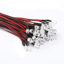50pcs DC 12V 5mm Car Decor Blue Light LED Long Bright Lamp Bulbs with Wire
