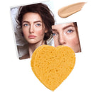 Heart Shaped Wood Pulp Cotton Face Cleansing Sponge Cosmetic Puff (Yellow)