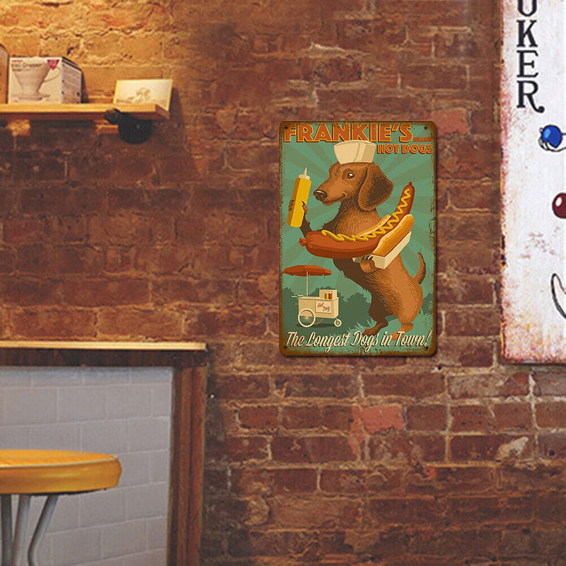 Wall Mounted Puppy Metal Signs Retro Pub Bar Door Hanging Rectangle Iron Sheet