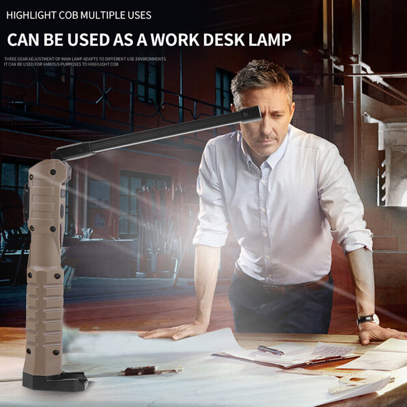 Portable LED Work Light Flashlight USB Magnet Handheld Folding Night Lamp Newly