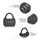 Zinc 3 Digit Code Combination Password Lock Mini Carrying Case Lock (Black)