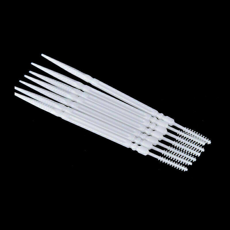 1100 Pcs Plastic Dental Picks Hygiene 2 Way Interdental Tooth Brush D4U8