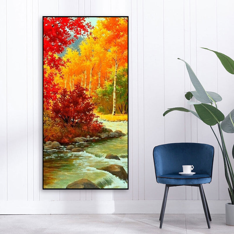 Autumn Maple Forest Oil Paint By Numbers Kits DIY Craft Coloring Home Drawing