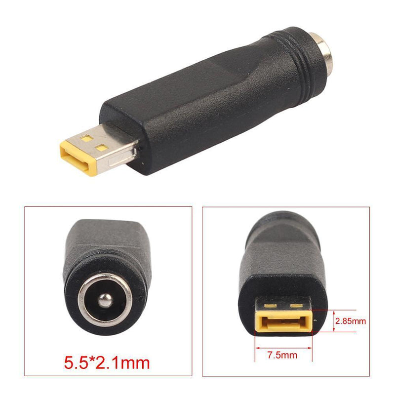 5.5x2.1mm Female to Square Plug Converter for Lenovo ThinkPad 10 Helix 2 Newly