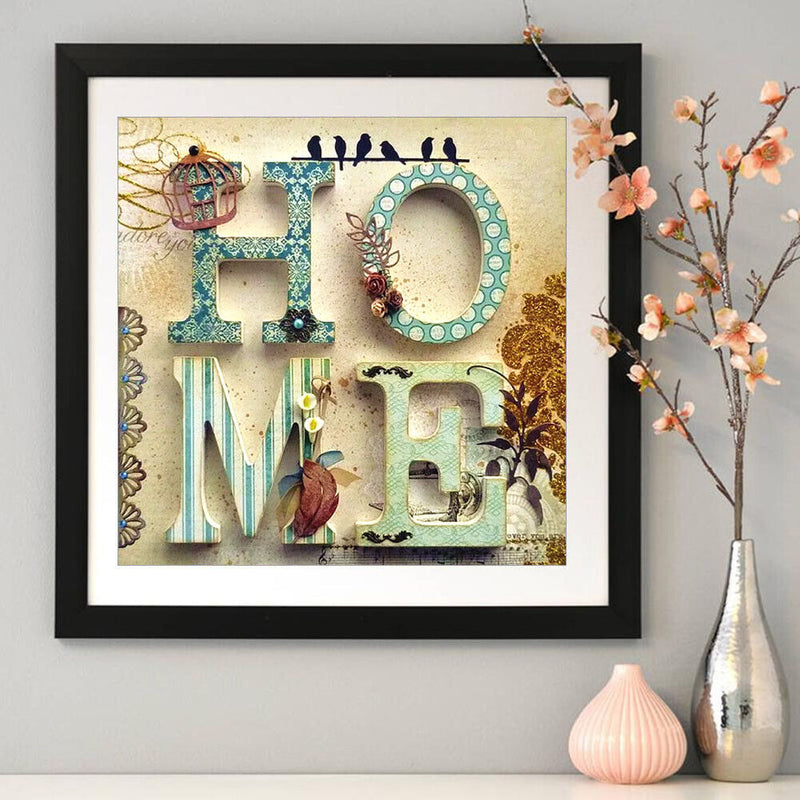 5D DIY Full Drill Diamond Painting Text Cross Stitch Embroidery Kit (JH408)