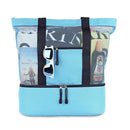 Insulation Lunch Bag Picnic Net Beach Handbag Food Beverage Storage (Blue) Newly