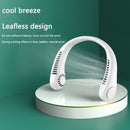 Mini Neck Fan USB Rechargeable Bladeless Fan Neck Air Conditioner (White)