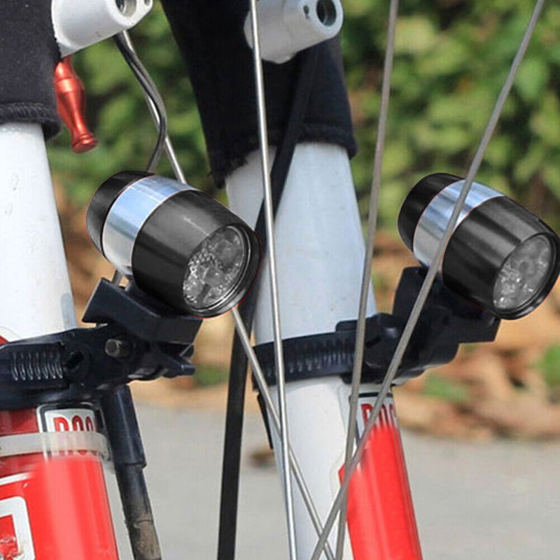 Bicycle Front Head Light 6LED MTB Fork Handlebar Safety Night Lamp (Black) Newly