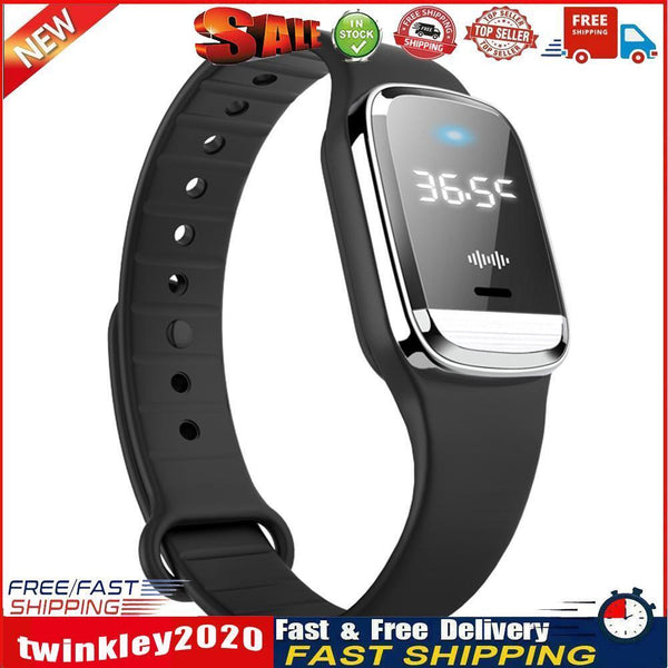 M20 Ultrasonic Mosquito Repellent Bracelet Wrist Watch Thermometer (Black) Newly