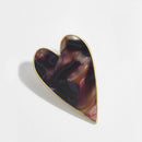 European Peach Heart Shape Earrings Fashion Design Acetate Plate Women Ear Stud
