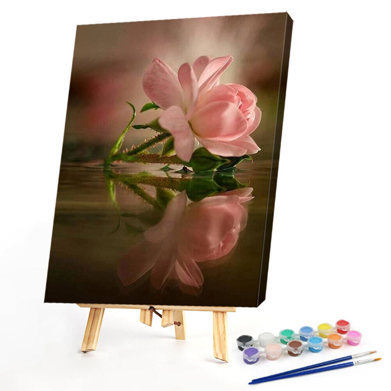 Frameless Oil Paint By Numbers Kit DIY Acrylic Flowers Drawing On Canvas Craf