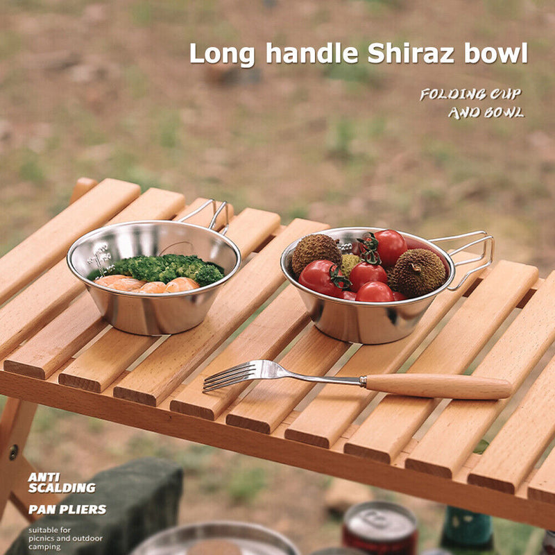 Stainless Steel Outdoor Camping Picnic Sierra Bowl Handle Coffee Cup Tableware