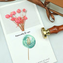 Plants Flower Wax Sealing Stamp Head Round Copper Stamps w/o Handle (ZR037)