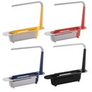 Telescopic Sink Drain Racks Organizer Soap Basket Kitchen Storage (Red)